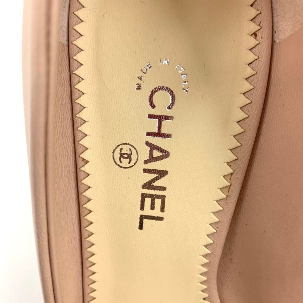 Chanel Womens Pointed Toe Leather Heels Pink & Black Size 35 Made In Italy - Picture 5 of 9